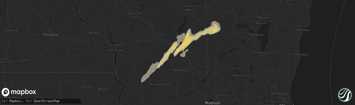 Hail map in Mauston, WI on May 25, 2016