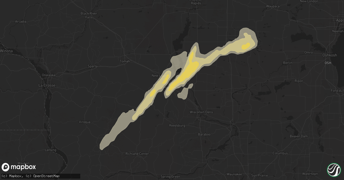 Hail map in Mauston, WI on May 25, 2016