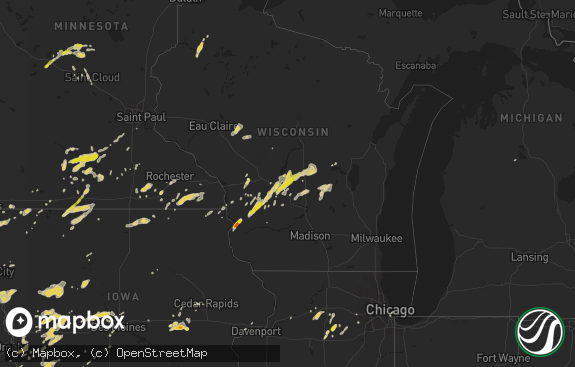 Hail map preview on 05-25-2016