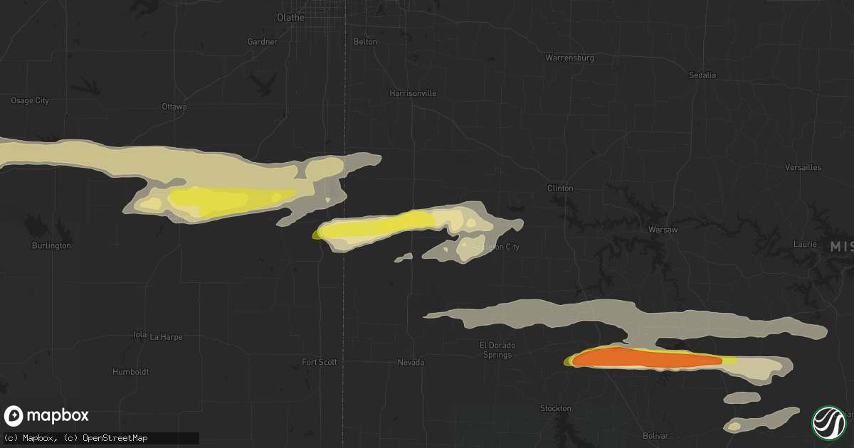 Hail map in Butler, MO on May 25, 2017