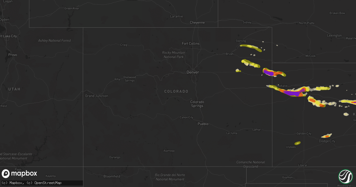 Hail map in Colorado on May 25, 2017