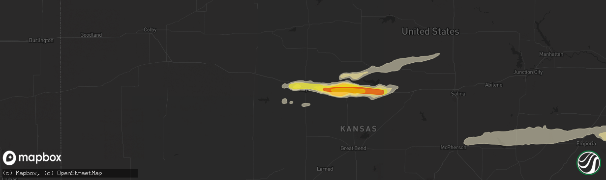 Hail map in Hays, KS on May 25, 2017