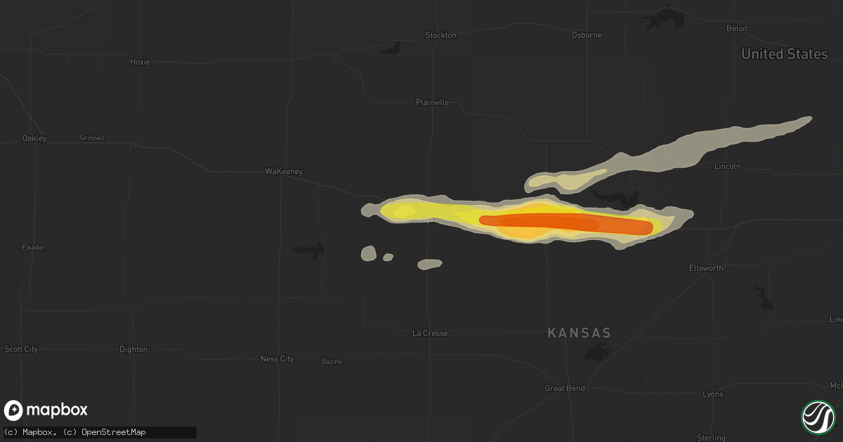 Hail map in Hays, KS on May 25, 2017