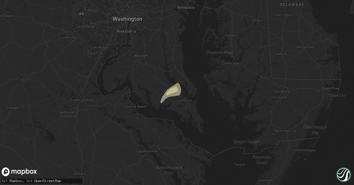 Hail map in Hollywood, MD on May 25, 2017