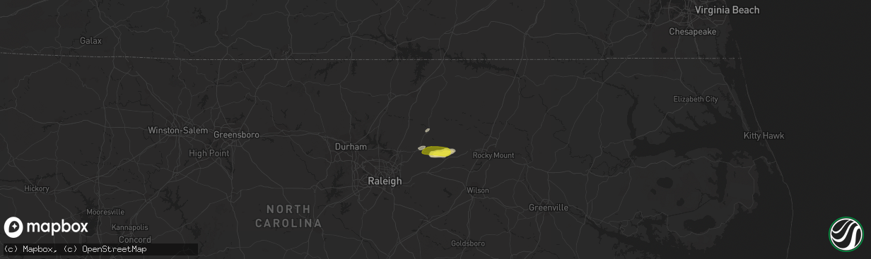 Hail map in Louisburg, NC on May 25, 2017