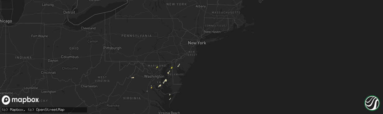 Hail map in New Jersey on May 25, 2017