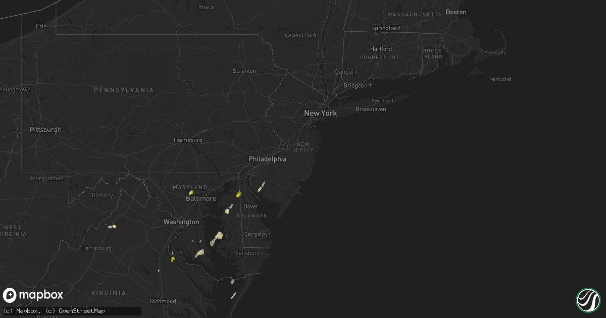 Hail map in New Jersey on May 25, 2017