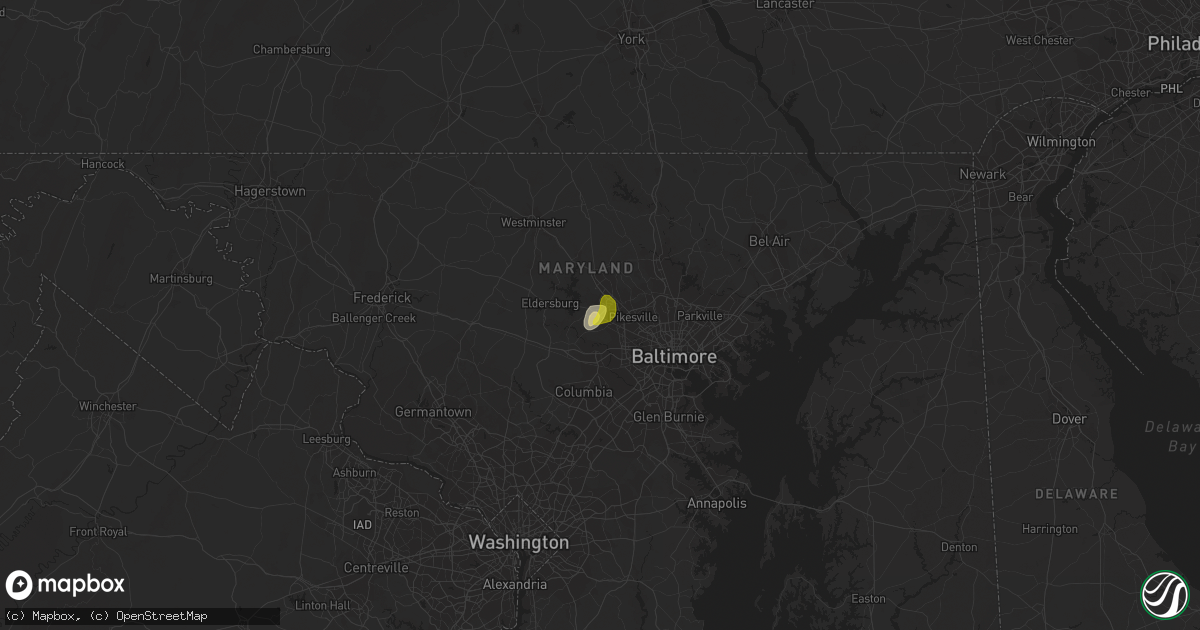 Hail map in Randallstown, MD on May 25, 2017