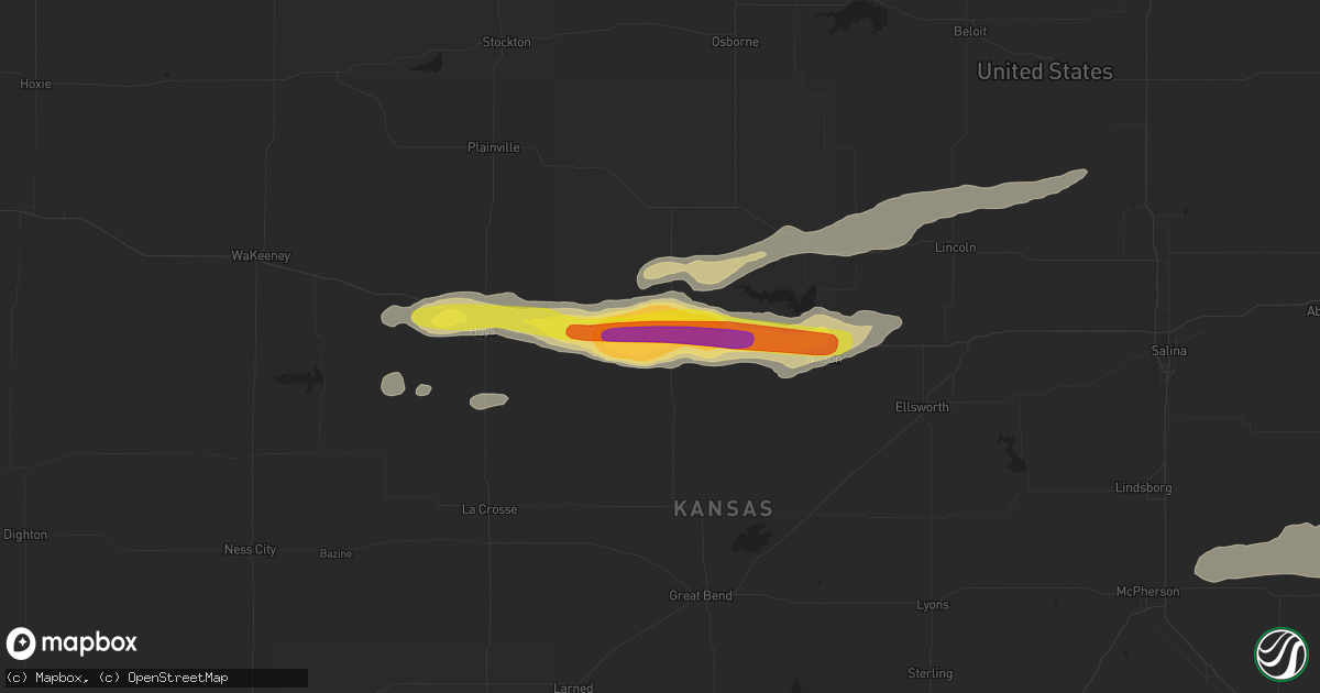 Hail map in Russell, KS on May 25, 2017