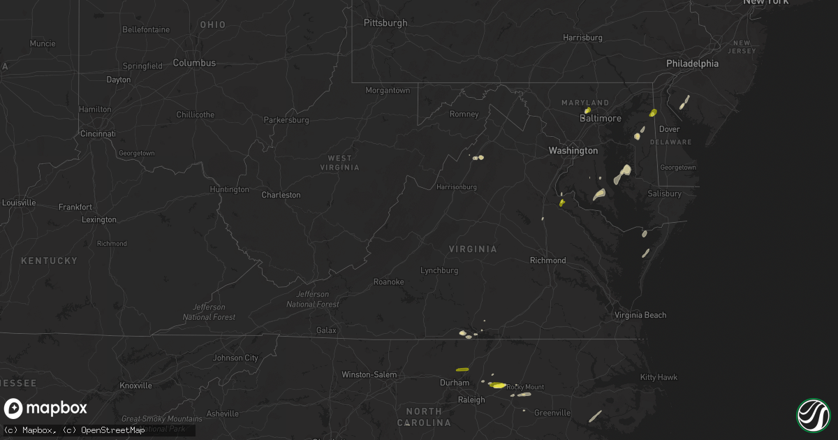 Hail map in Virginia on May 25, 2017