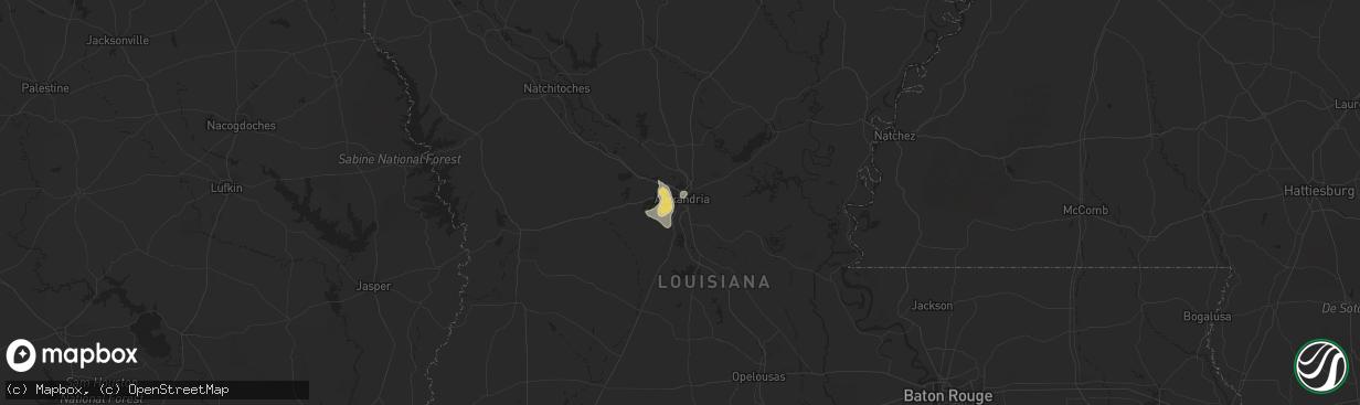 Hail map in Alexandria, LA on May 25, 2018