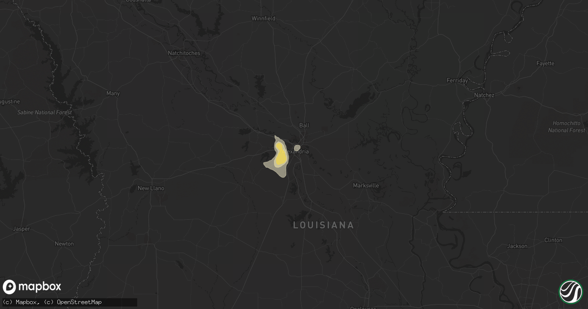 Hail map in Alexandria, LA on May 25, 2018