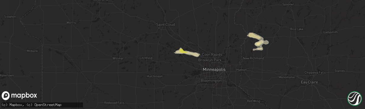 Hail map in Buffalo, MN on May 25, 2018