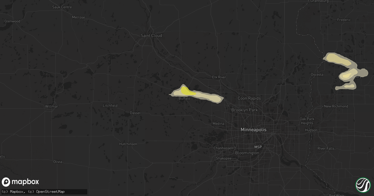 Hail map in Buffalo, MN on May 25, 2018