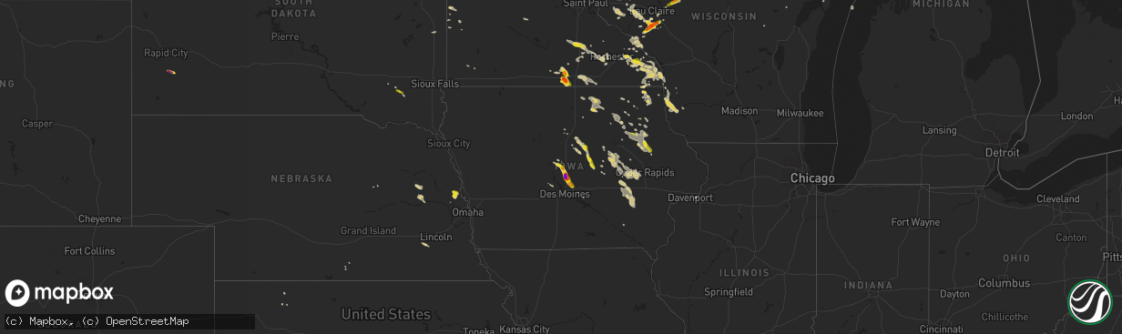 Hail map on May 25, 2018