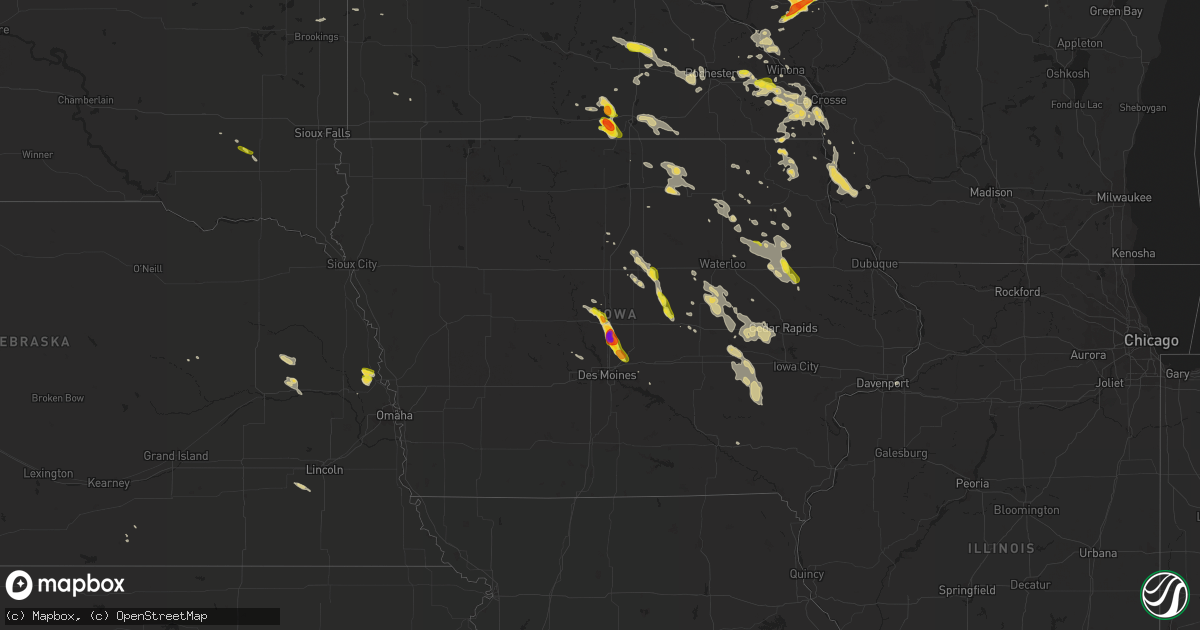 Hail map on May 25, 2018