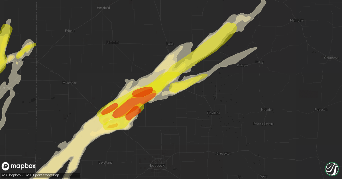 Hail map in Plainview, TX on May 25, 2019