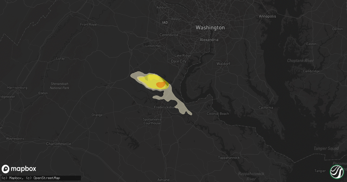 Hail map in Stafford, VA on May 25, 2019