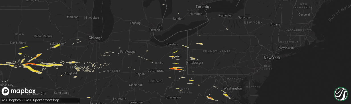 Hail map on May 25, 2019