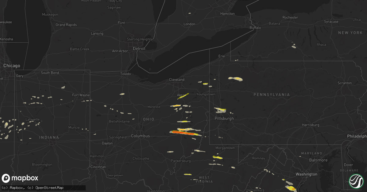 Hail map on May 25, 2019