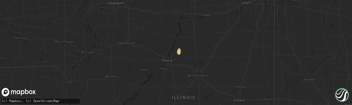 Hail map in Metamora, IL on May 25, 2020