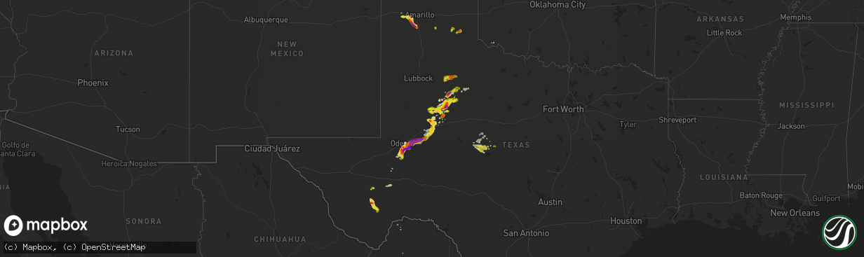 Hail map on May 25, 2021