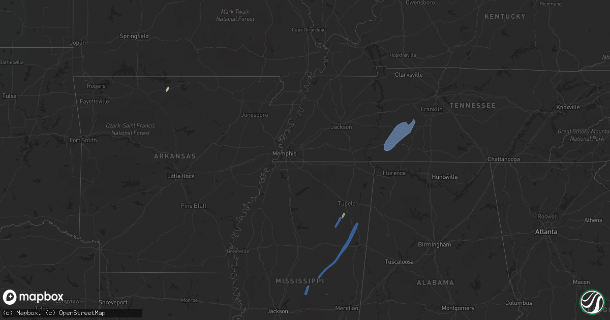 Hail map on May 25, 2022