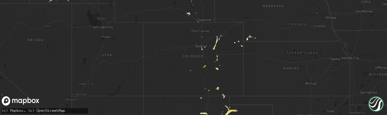 Hail map in Colorado on May 25, 2023