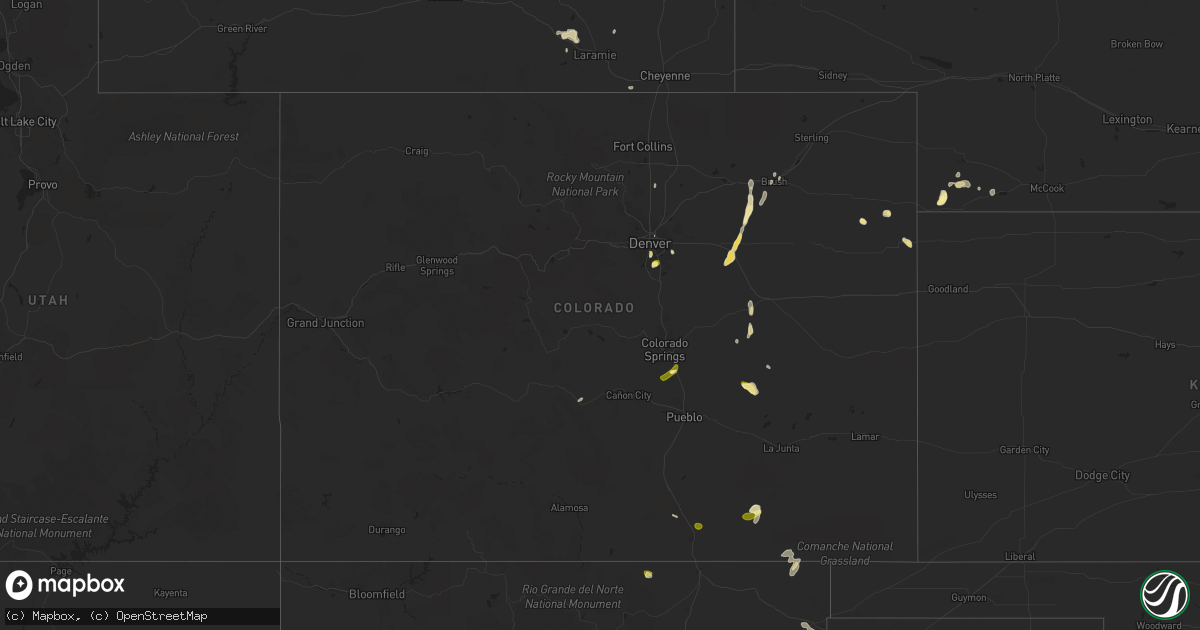 Hail map in Colorado on May 25, 2023