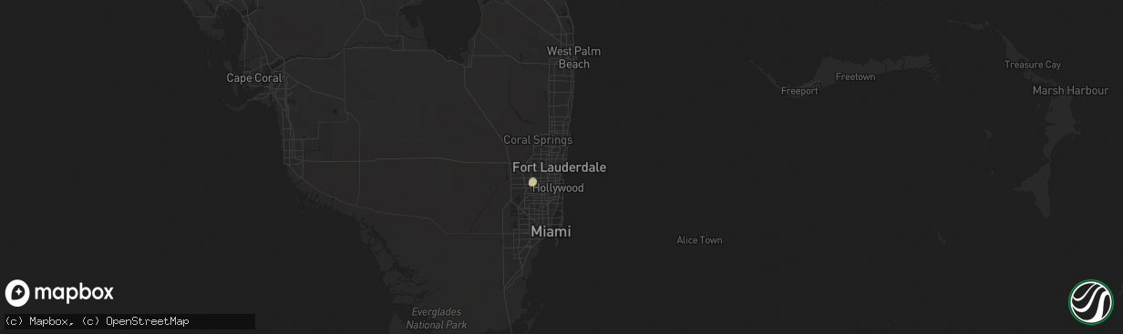 Hail map in Fort Lauderdale, FL on May 25, 2023