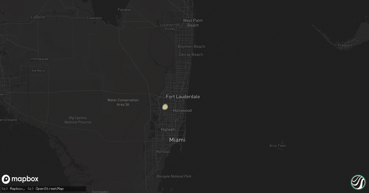 Hail map in Fort Lauderdale, FL on May 25, 2023
