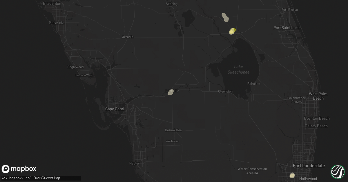 Hail map in Labelle, FL on May 25, 2023