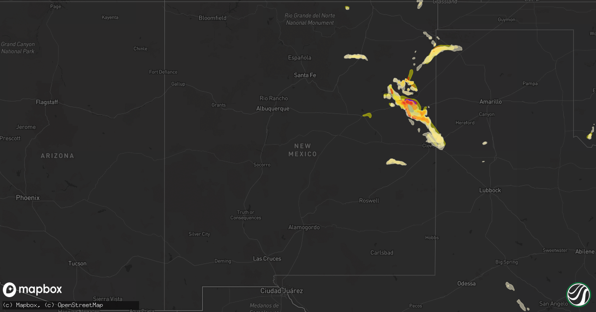 Hail map in New Mexico on May 25, 2023