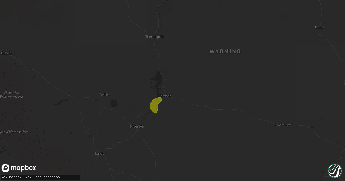 Hail map in Shoshoni, WY on May 25, 2023