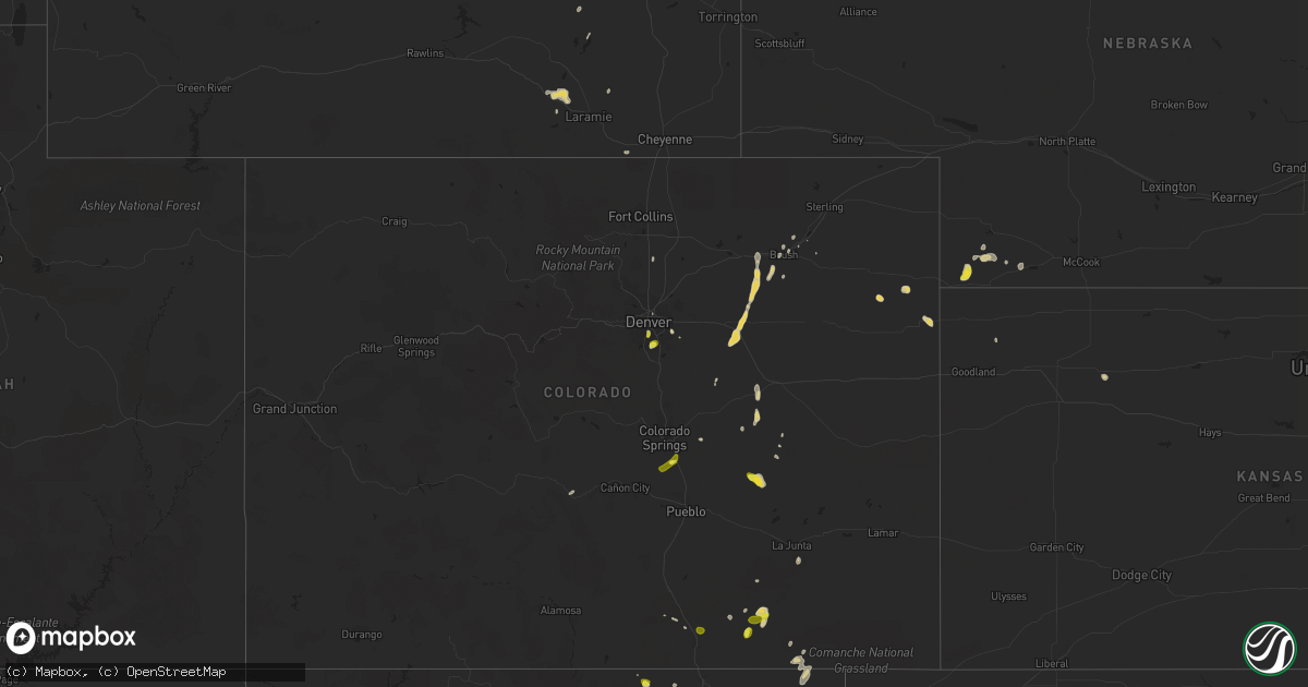 Hail map on May 25, 2023
