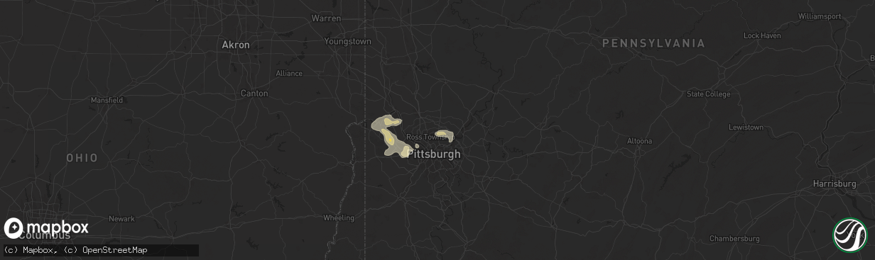 Hail map in Allison Park, PA on May 25, 2024