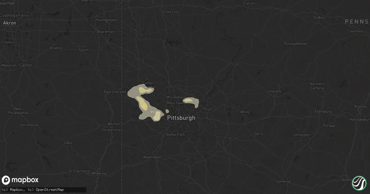 Hail map in Allison Park, PA on May 25, 2024