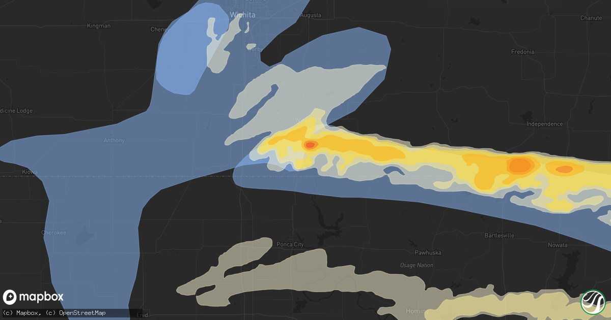Hail map in Arkansas City, KS on May 25, 2024