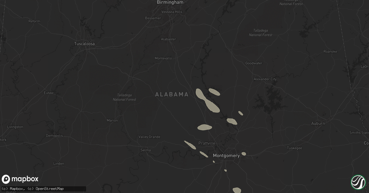 Hail map in Clanton, AL on May 25, 2024