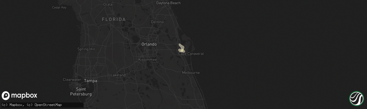 Hail map in Cocoa, FL on May 25, 2024