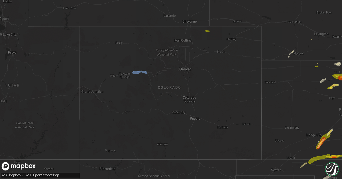 Hail map in Colorado on May 25, 2024