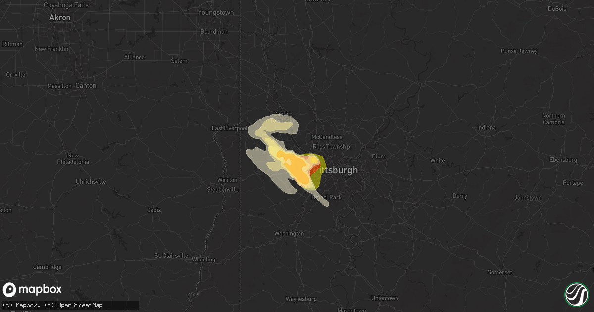 Hail map in Coraopolis, PA on May 25, 2024