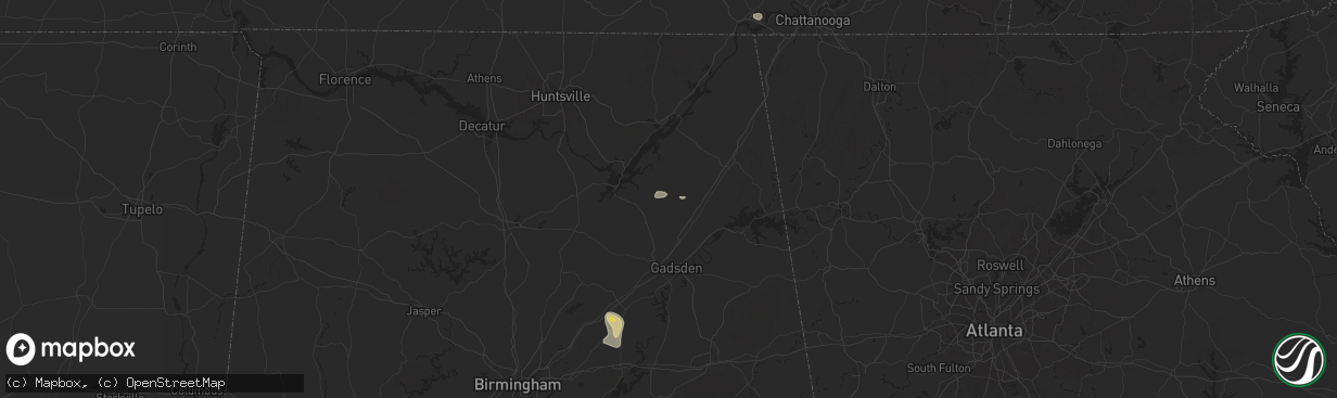 Hail map in Crossville, AL on May 25, 2024