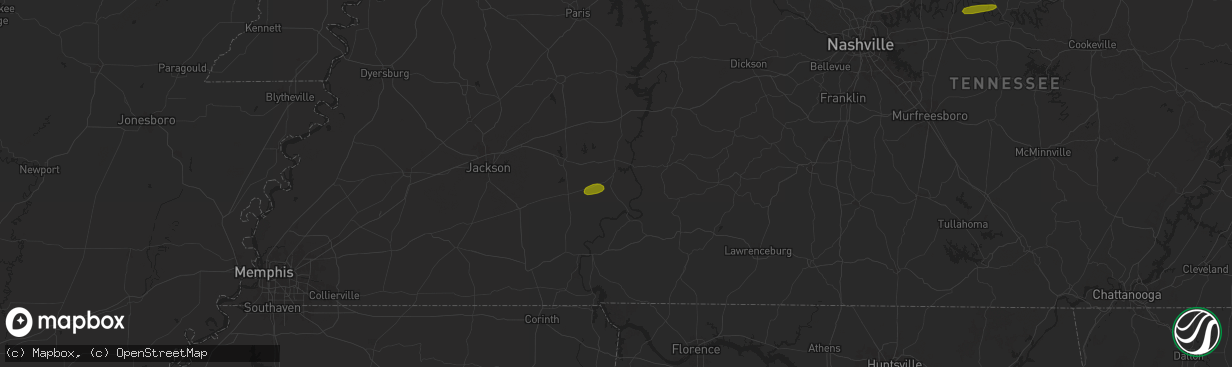 Hail map in Decaturville, TN on May 25, 2024