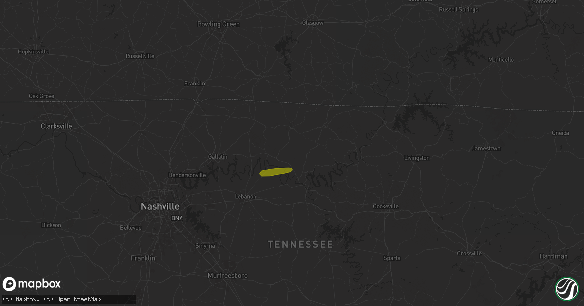 Hail map in Dixon Springs, TN on May 25, 2024