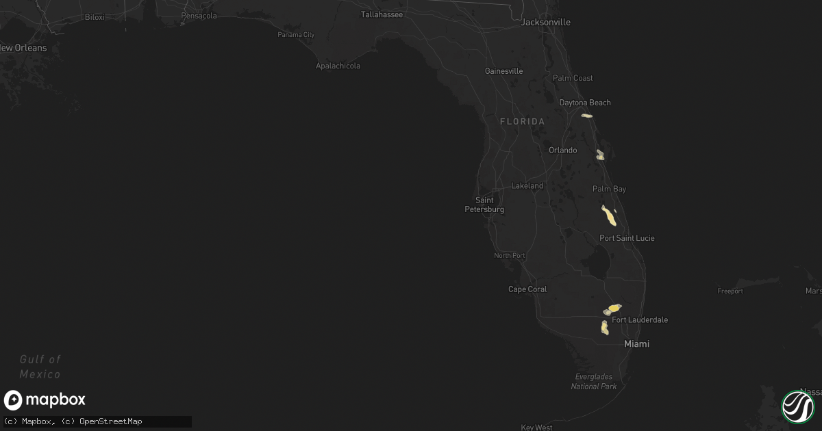 Hail map in Florida on May 25, 2024