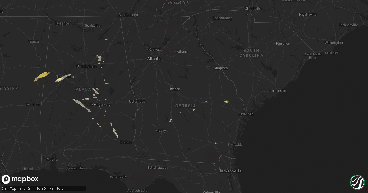Hail map in Georgia on May 25, 2024