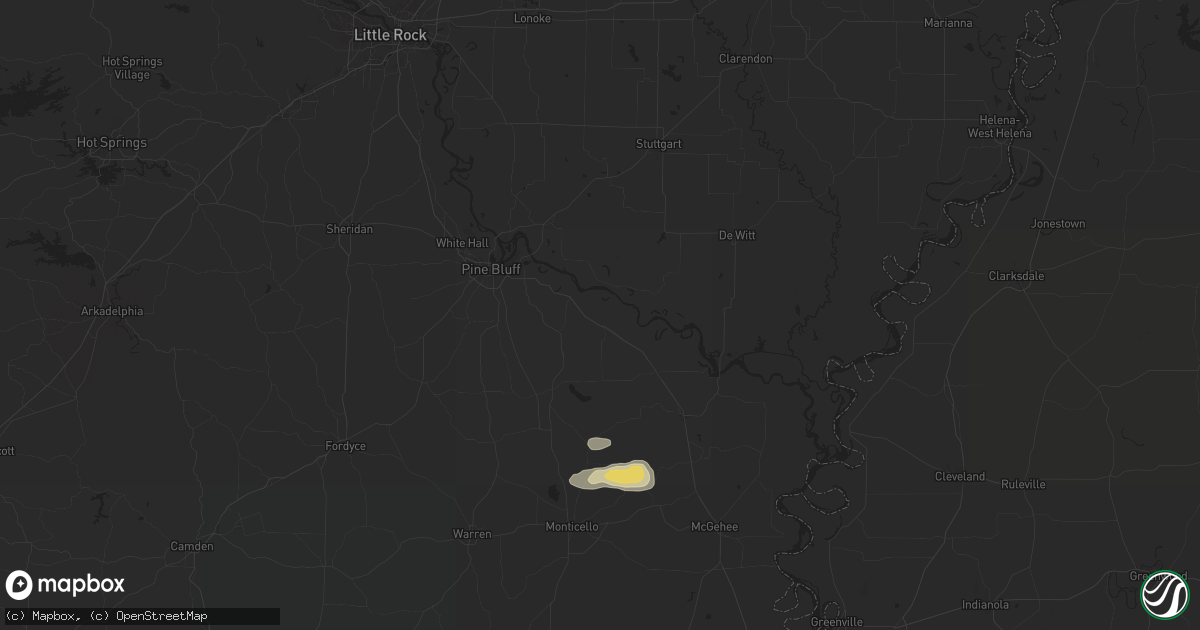 Hail map in Grady, AR on May 25, 2024