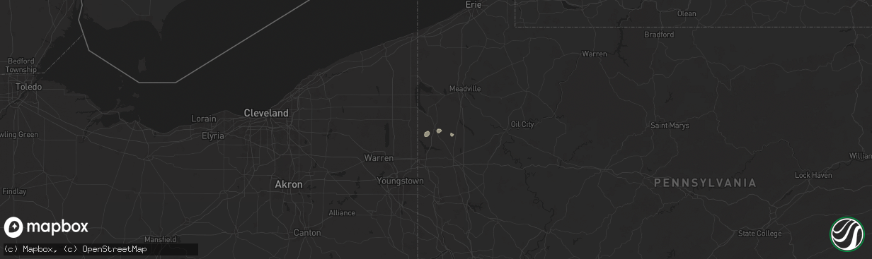 Hail map in Greenville, PA on May 25, 2024