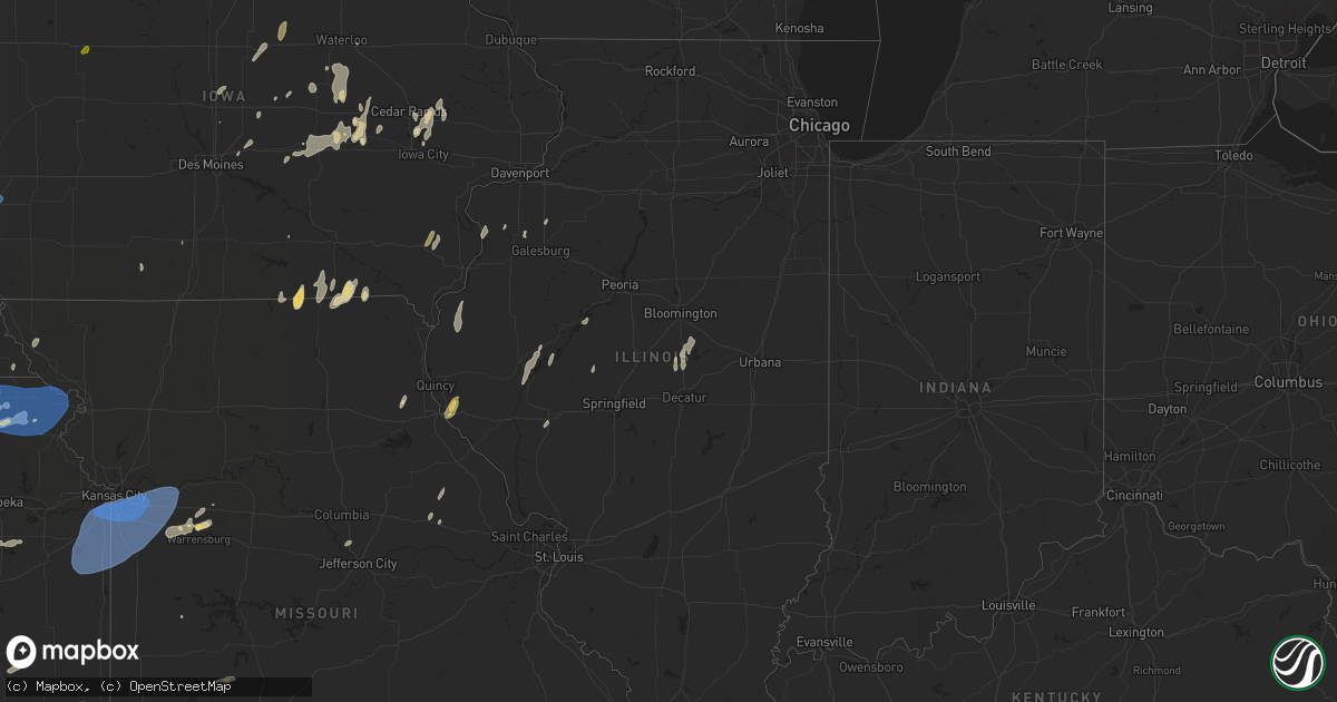 Hail map in Illinois on May 25, 2024